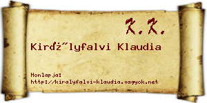Királyfalvi Klaudia névjegykártya